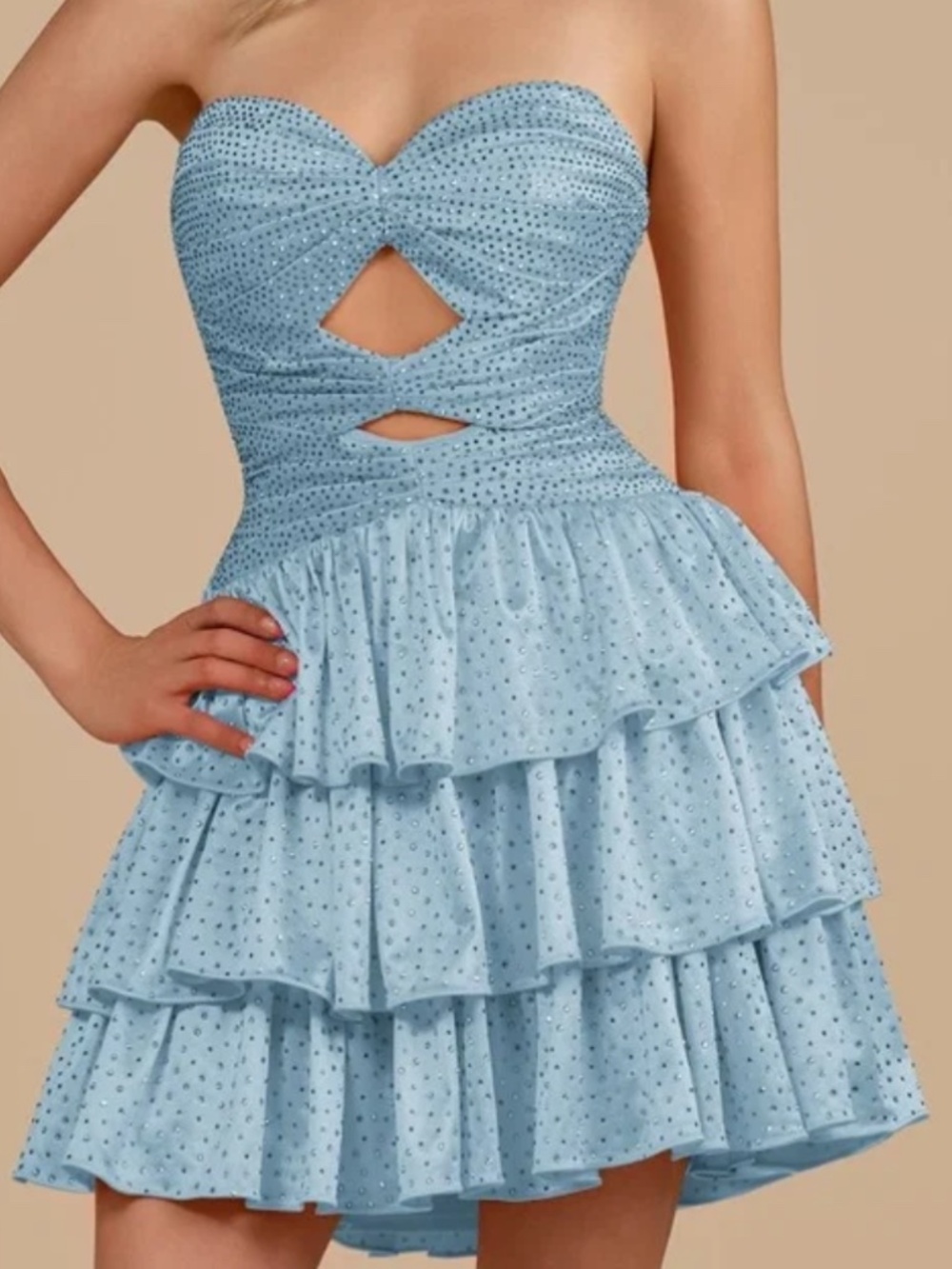 Kiss Prom Cindra Dress - Sky Blue 🩵  Size 4
